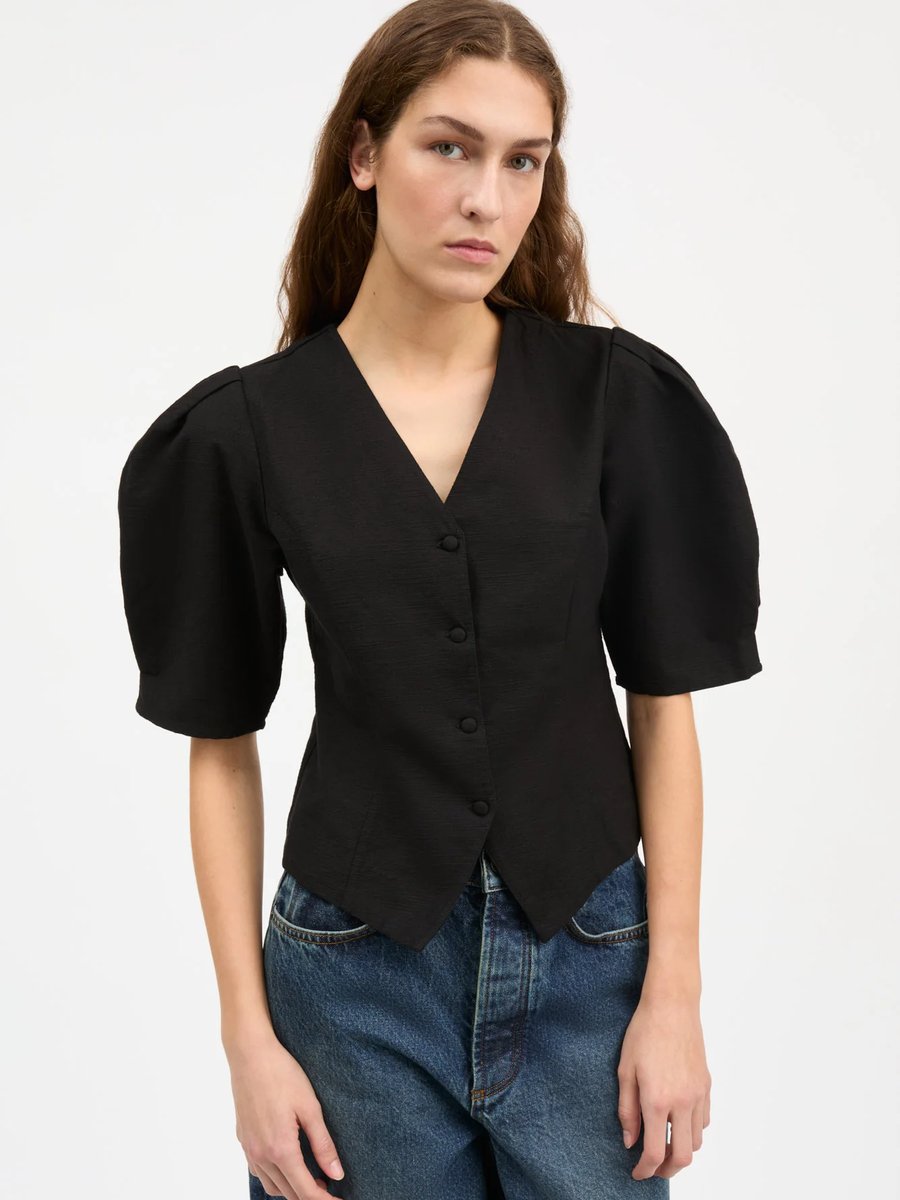 Skall Studio Anastasia Blouse Black – Detailbild 2
