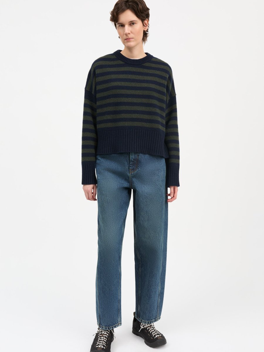 Skall Studio Campa Jumper Navy Green Stripe – Detailbild 1