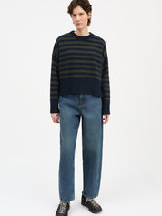 Skall Studio Campa Jumper Navy Green Stripe – Detailbild 1