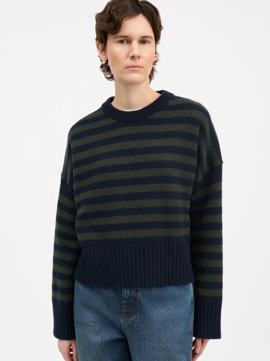 Skall Studio Campa Jumper Navy Green Stripe – Detailbild 3