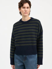 Skall Studio Campa Jumper Navy Green Stripe – Detailbild 3