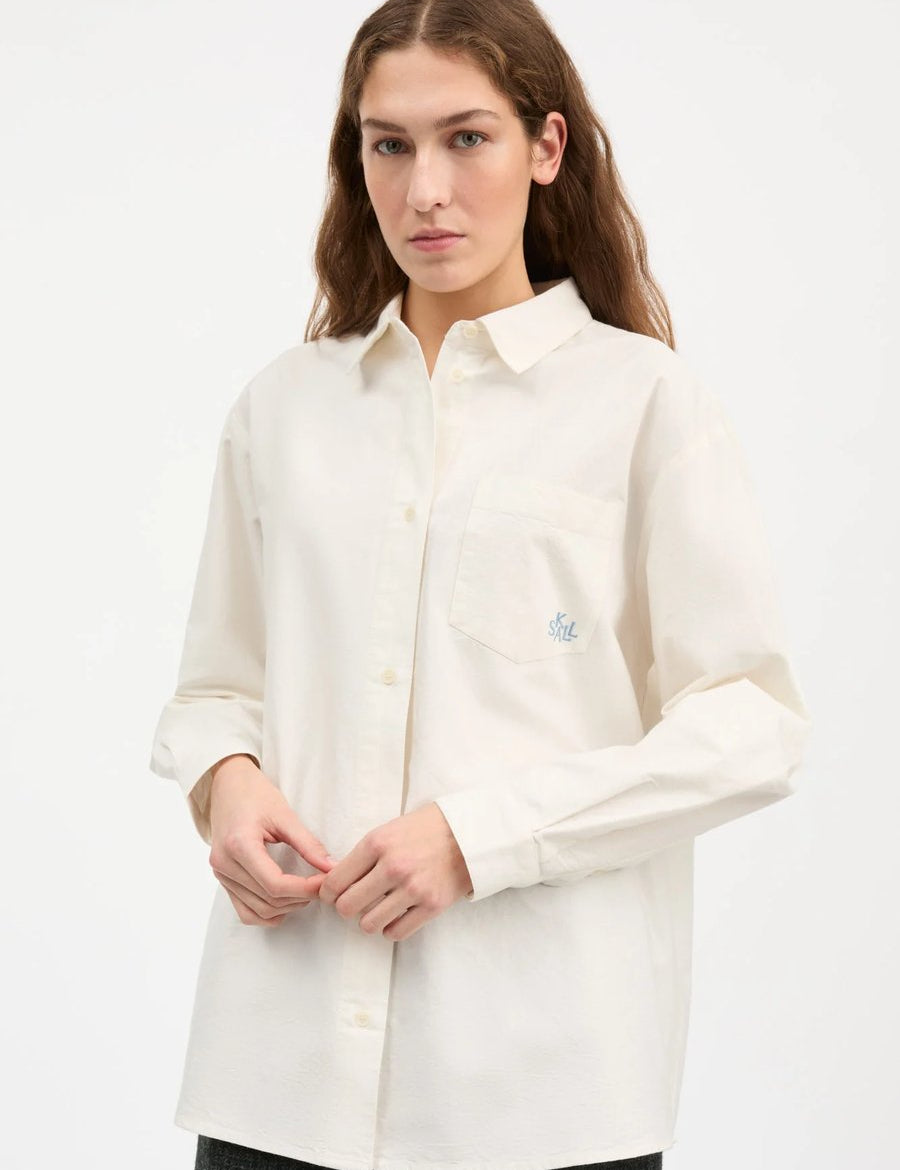Skall Studio Edgar Shirt Oxford Off White – Produktbild