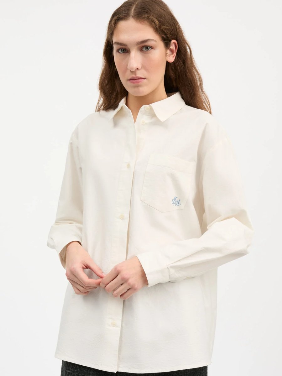 Skall Studio Edgar Shirt Oxford Off White – Produktbild
