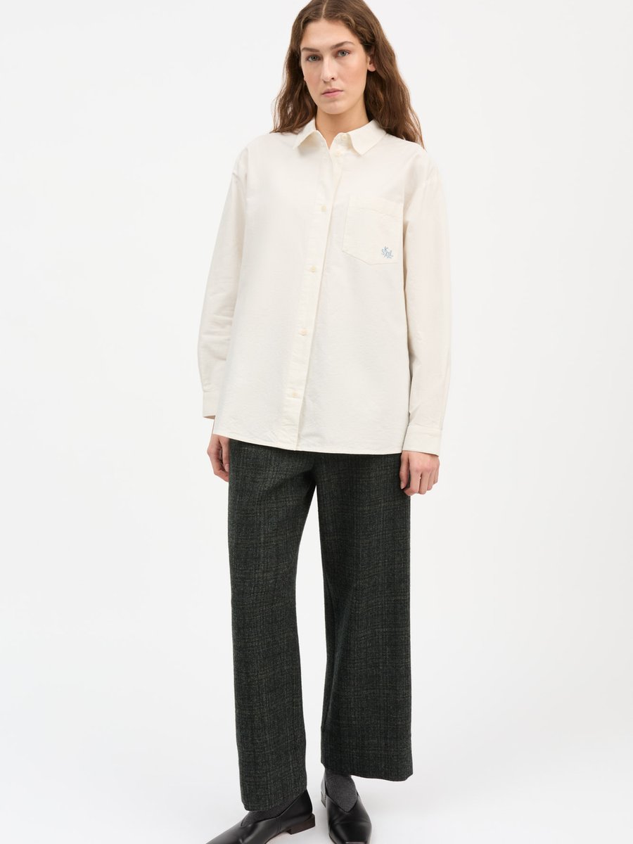 Skall Studio Edgar Shirt Oxford Off White – Detailbild 1
