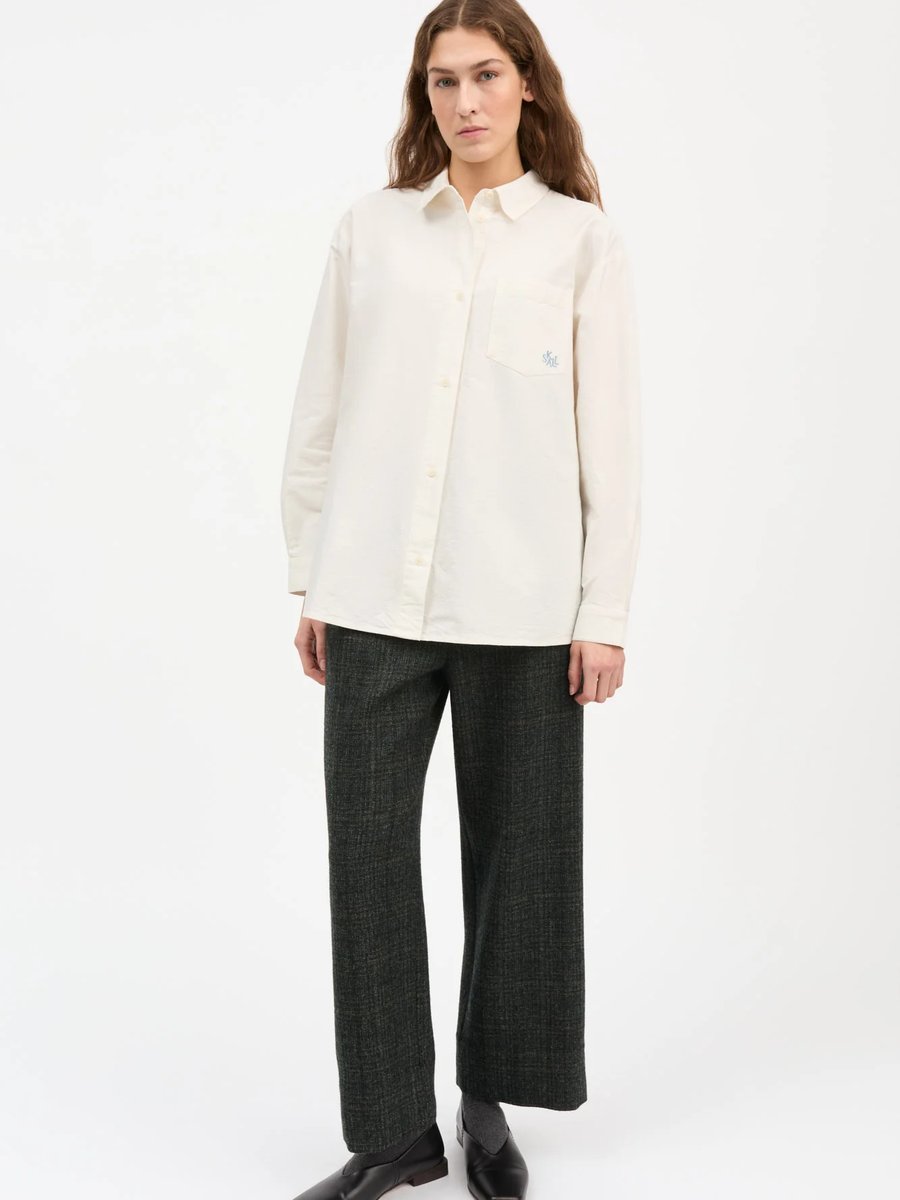 Skall Studio Edgar Shirt Oxford Off White – Detailbild 2