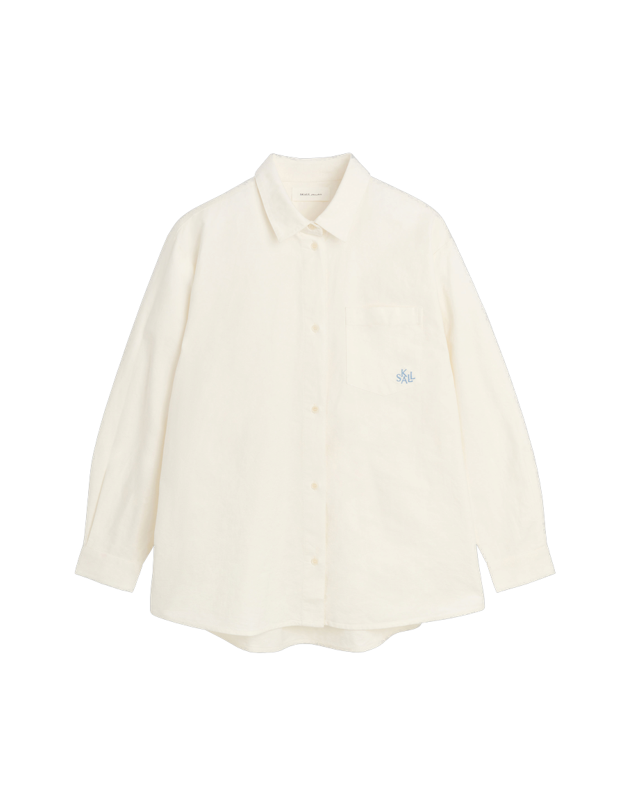Skall Studio Edgar Shirt Oxford Off White – Detailbild 5