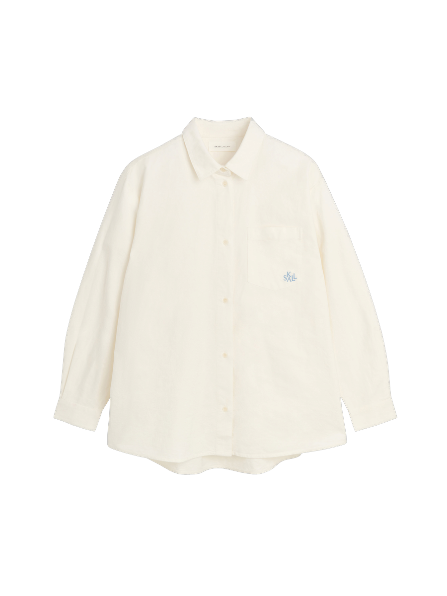 Skall Studio Edgar Shirt Oxford Off White – Detailbild 5