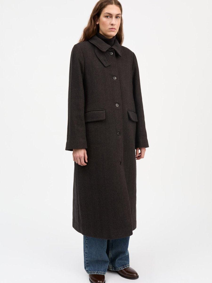 Skall Studio Ernest coat Brown Herringbone – Detailbild 1