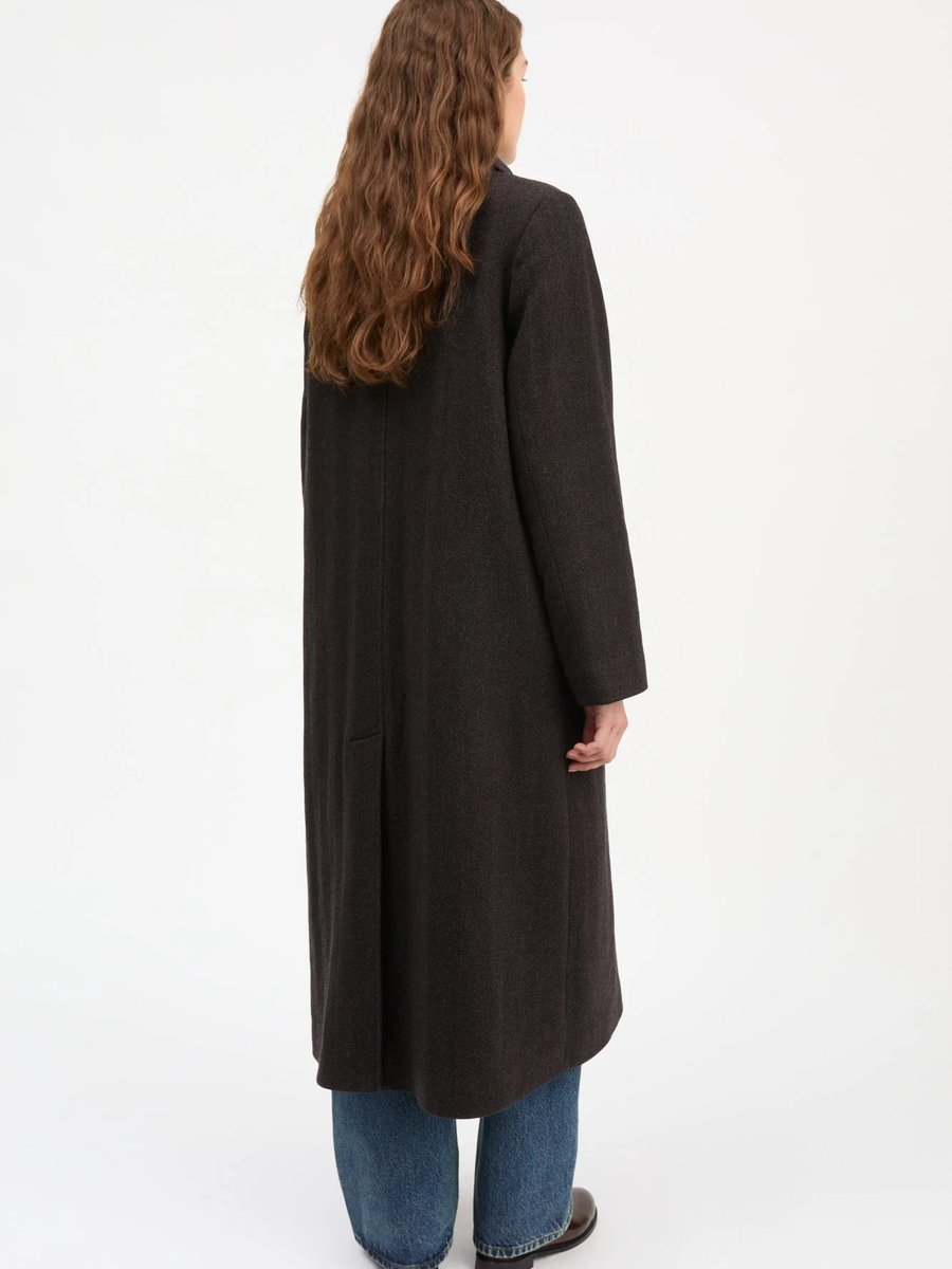 Skall Studio Ernest coat Brown Herringbone – Detailbild 2
