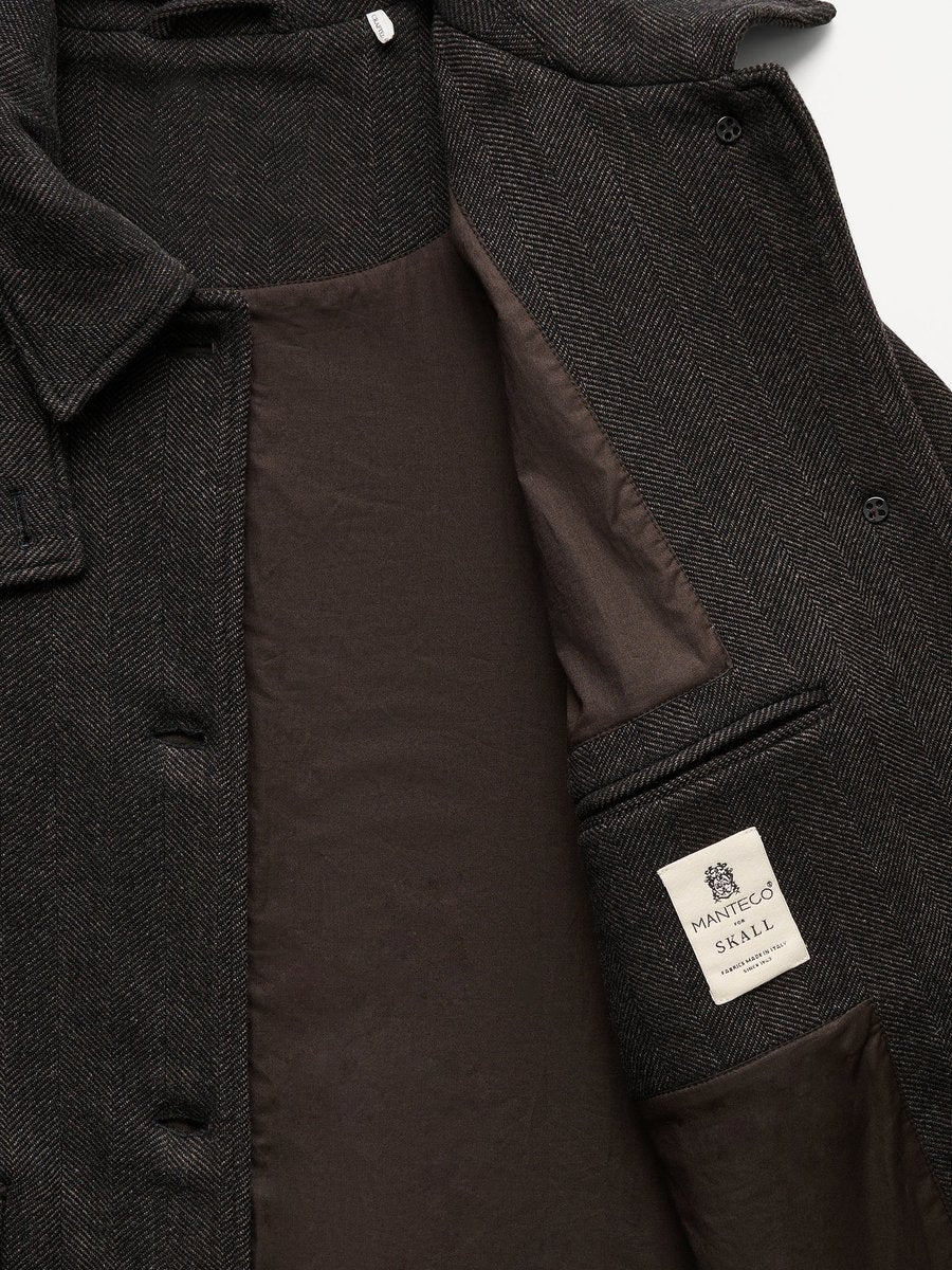 Skall Studio Ernest coat Brown Herringbone – Detailbild 4