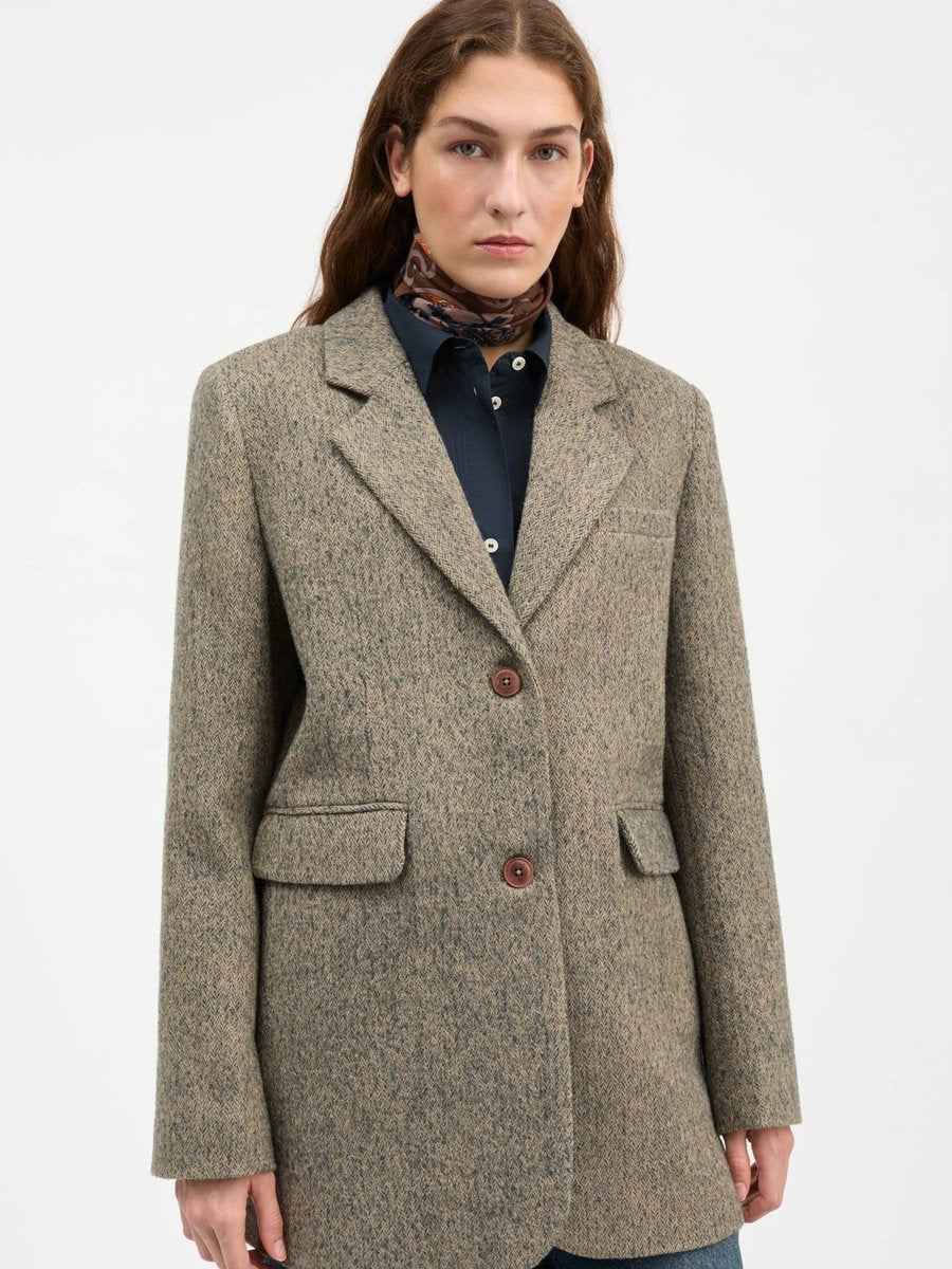 Skall Studio Joan Blazer Brown Herringbone – Detailbild 3
