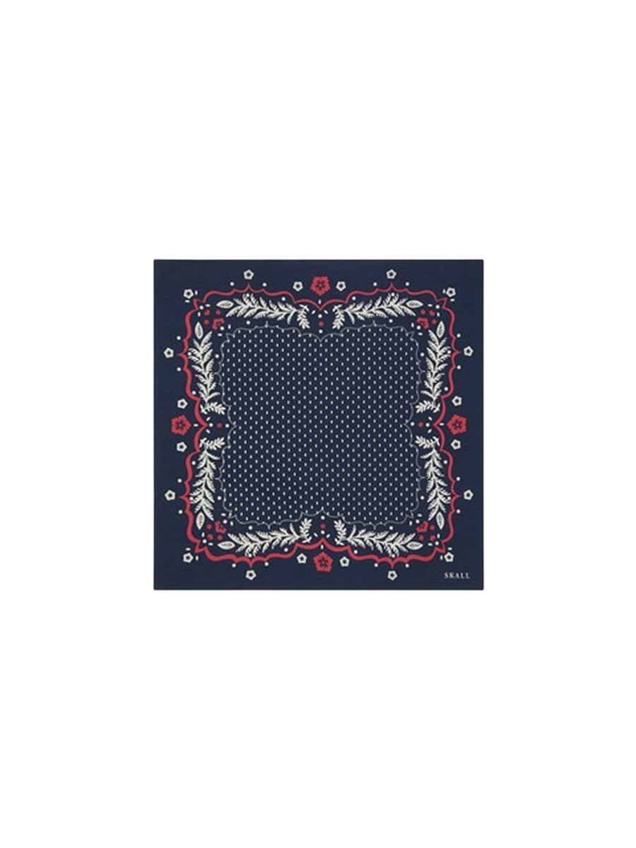 Skall Studio Juniper Scarf Navy/Red/Ecru – Produktbild