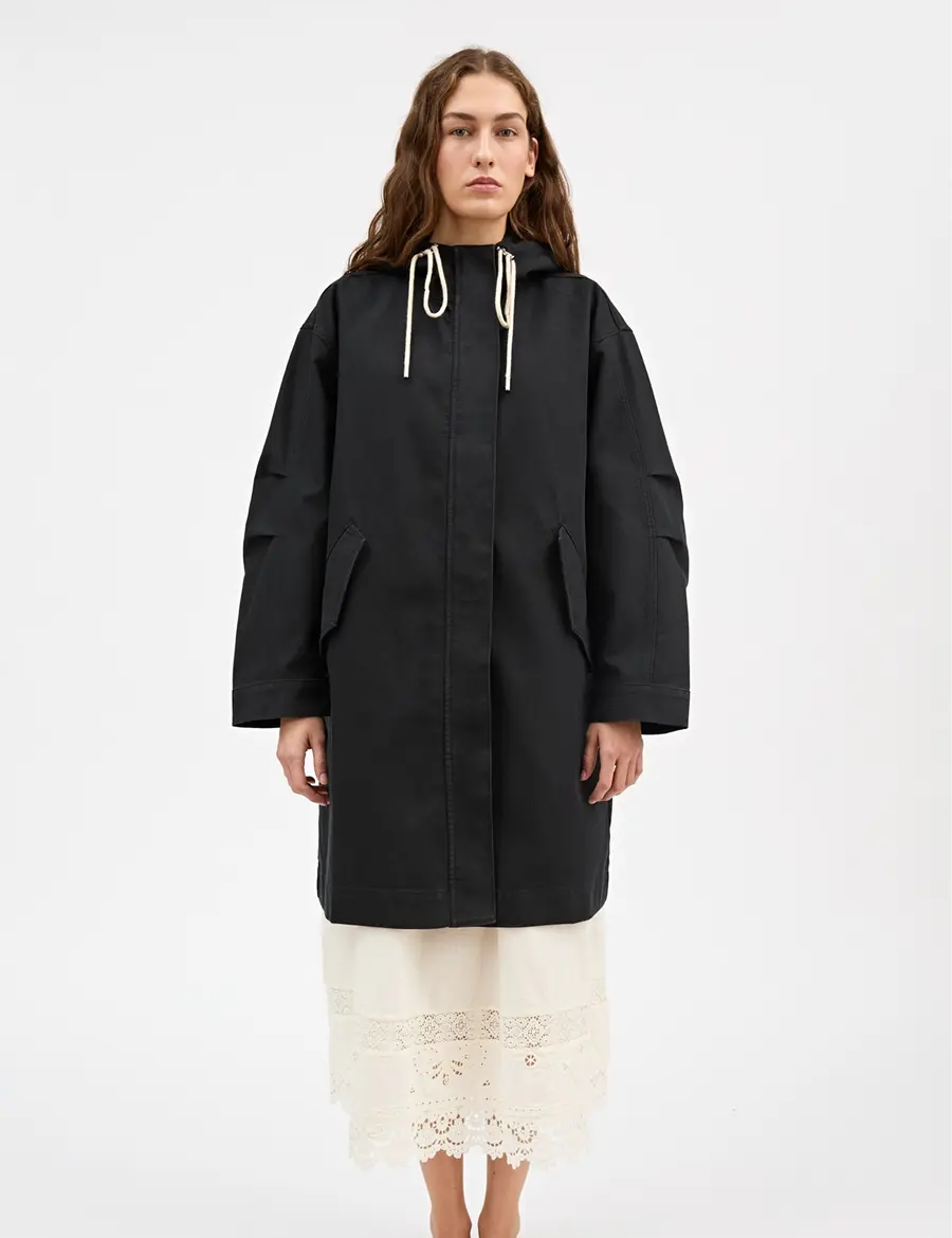 Skall Studio Village Parka Coat  Black – Detailbild 4