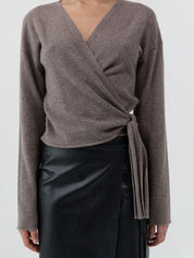 St. Agni Cashmere Wrap Cardigan Vapor – Detailbild 4