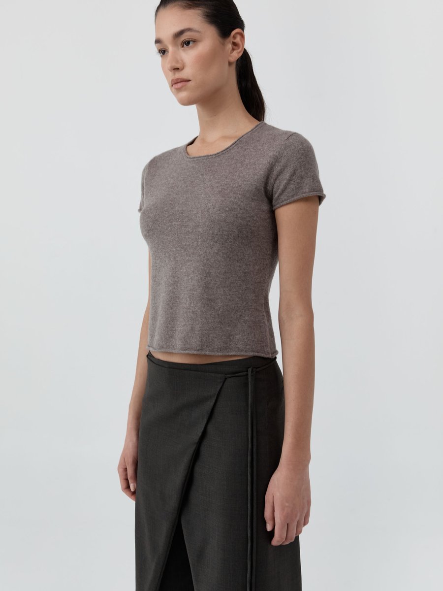 St. Agni Fine Merino Wool Baby Tee Vapor – Detailbild 3