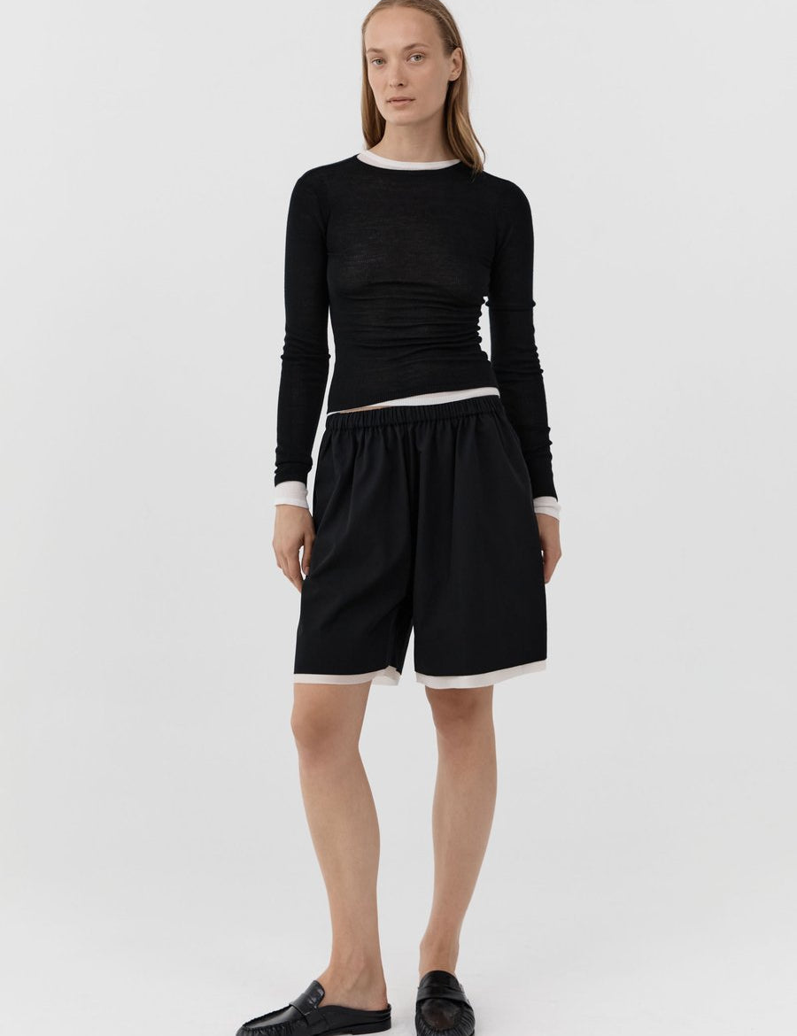 St. Agni Layered Bermuda Shorts Black – Produktbild