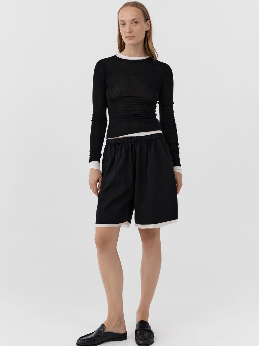 St. Agni Layered Bermuda Shorts Black – Produktbild