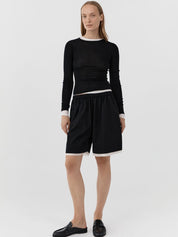 St. Agni Layered Bermuda Shorts Black – Produktbild