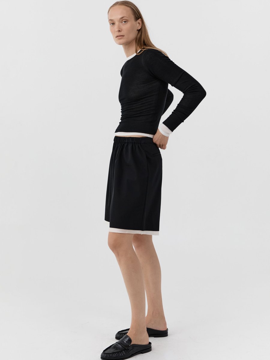 St. Agni Layered Bermuda Shorts Black – Detailbild 1