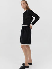 St. Agni Layered Bermuda Shorts Black – Detailbild 1