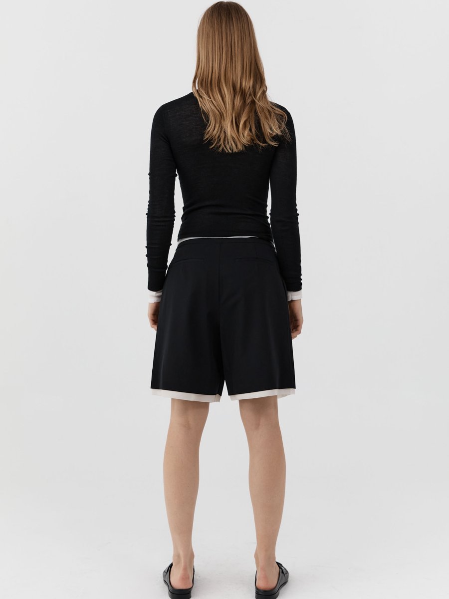 St. Agni Layered Bermuda Shorts Black – Detailbild 2