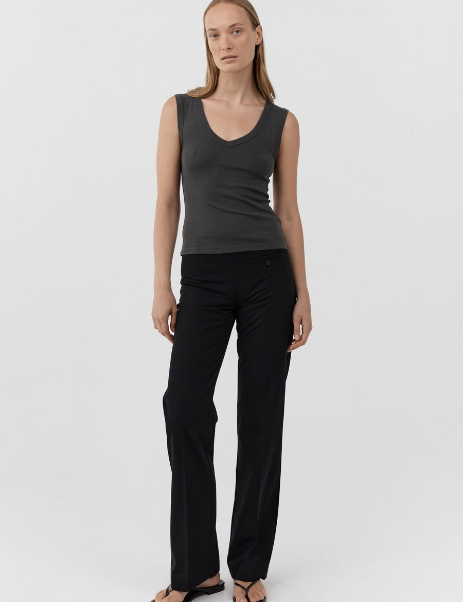 St. Agni Organic Cotton 90s Top Dark Moss – Produktbild