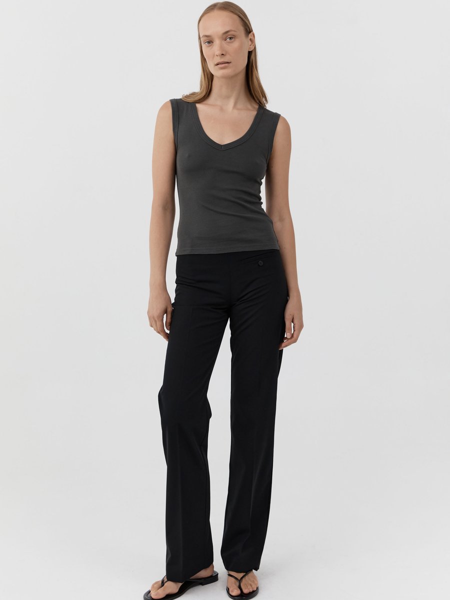 St. Agni Organic Cotton 90s Top Dark Moss – Produktbild