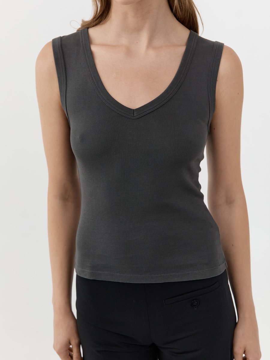 St. Agni Organic Cotton 90s Top Dark Moss – Detailbild 3