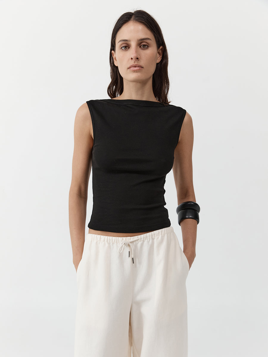 St. Agni Organic Cotton Ballerina Top Black – Detailbild 3