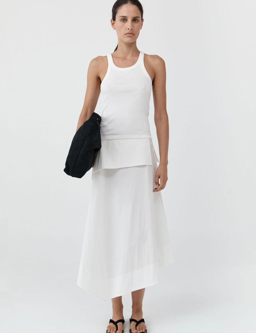 St. Agni Organic Cotton Racer Singlet White – Produktbild