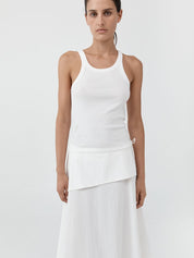 St. Agni Organic Cotton Racer Singlet White – Detailbild 1