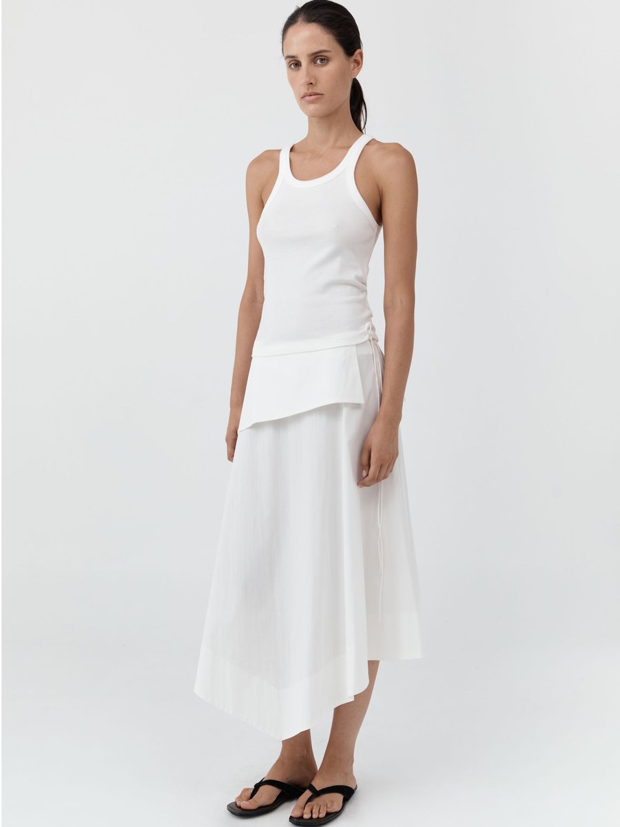St. Agni Organic Cotton Racer Singlet White – Detailbild 2