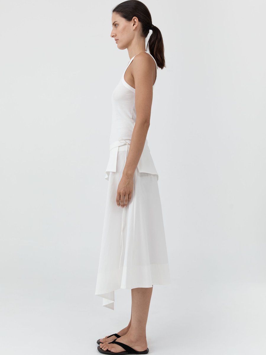 St. Agni Organic Cotton Racer Singlet White – Detailbild 3