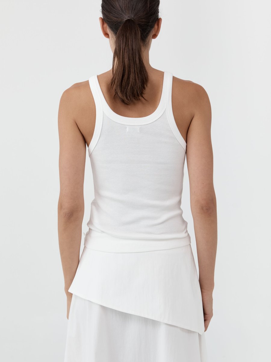 St. Agni Organic Cotton Racer Singlet White – Detailbild 4