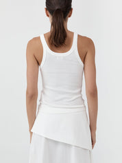 St. Agni Organic Cotton Racer Singlet White – Detailbild 4