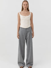 St. Agni Raw Silk Draped Bodice Cloud Cream – Produktbild