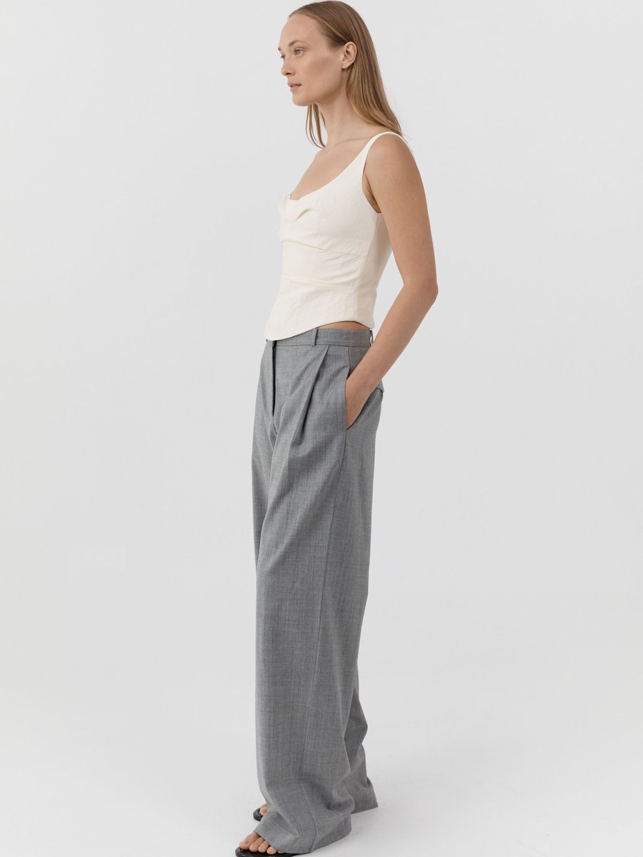 St. Agni Raw Silk Draped Bodice Cloud Cream – Detailbild 2