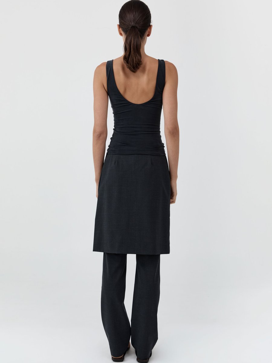 St. Agni Wool Sarong Pants Dark Graphite – Detailbild 5