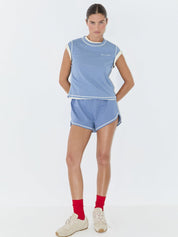 Zulu & Zephyr Denim Blue Contrast Jersey Short Denim Blue – Detailbild 2