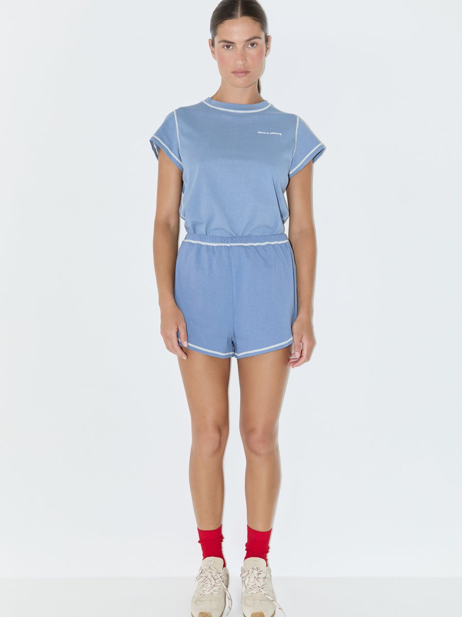Zulu & Zephyr Denim Blue Contrast T-Shirt Denim Blue – Detailbild 6
