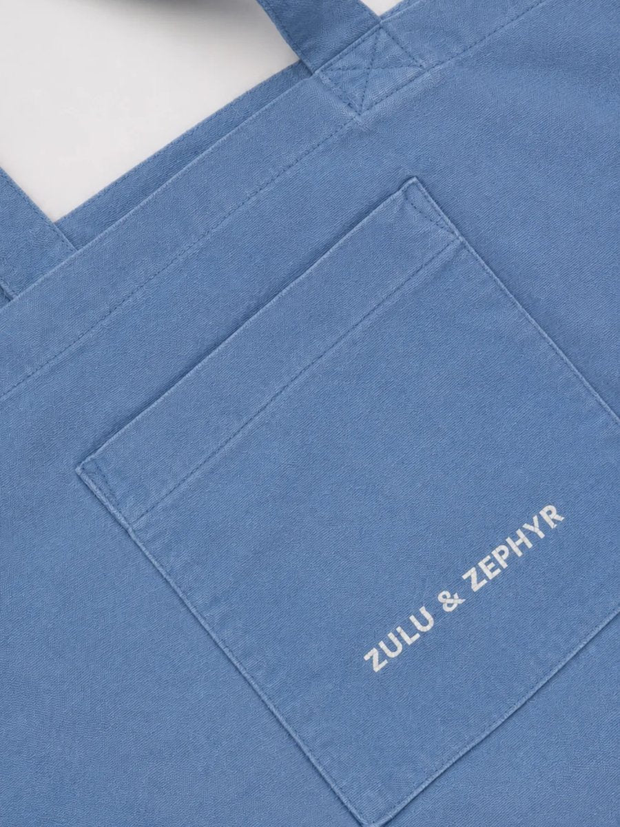 Zulu & Zephyr Denim Cotton Canvas Tote Bag Denim – Detailbild 4