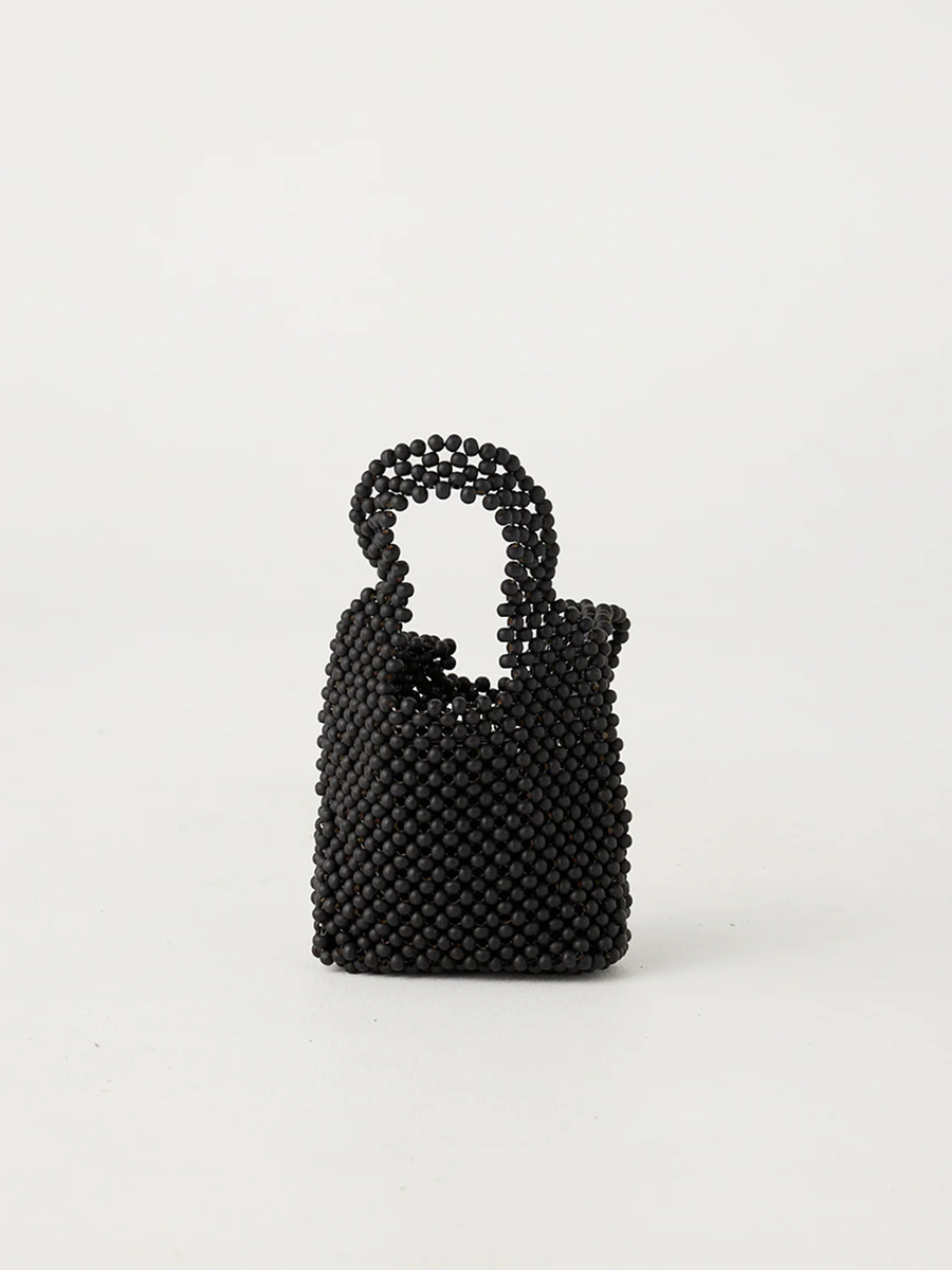 Zulu & Zephyr Small Beaded Bucket Bag Black – Produktbild