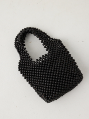Zulu & Zephyr Small Beaded Bucket Bag Black – Detailbild 2