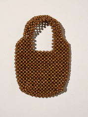 Zulu & Zephyr Small Beaded Bucket Bag Walnut – Produktbild